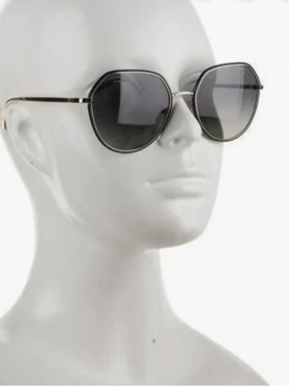 CHANEL - Interlocking CC Logo Oversize Sunglasses in Black/Gold Style #4251-J